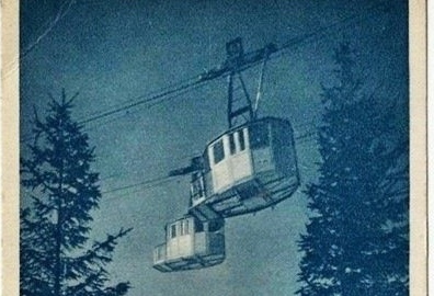 old postcard of the Kasprowy Wierch cable-car