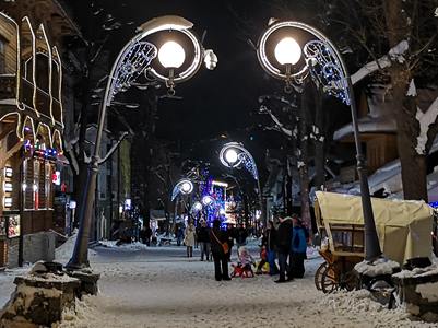 Zakopane Krupowki street in winter