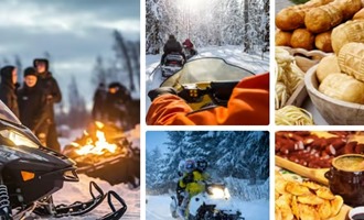 snowmobiles, bonfire, smoked sheep cheese