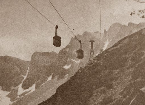 old postcard of the Kasprowy Wierch cable car