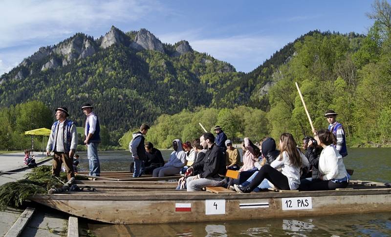 traditional wooden raft