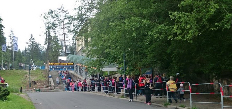 queue for cable car tickets