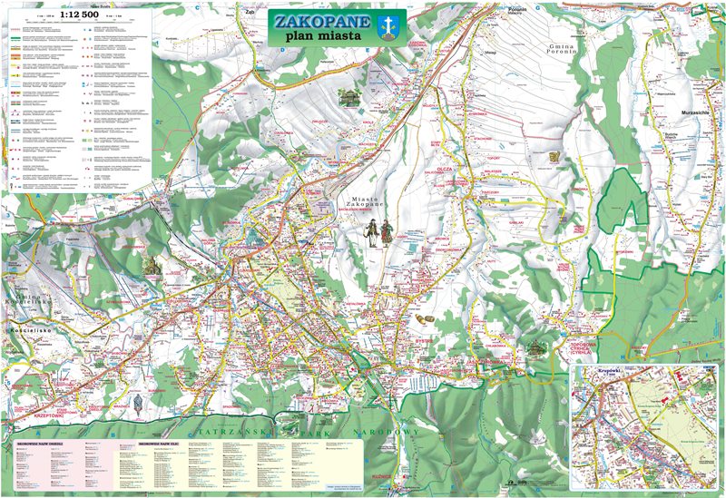 the map of Zakopane